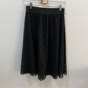 LULAROE LOLA Black Lace Skirt XS